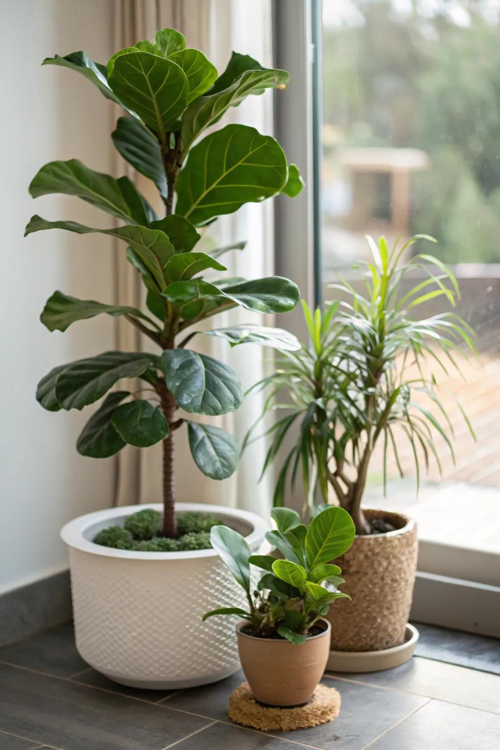 Greenery immediately revitalizes any dull corner.