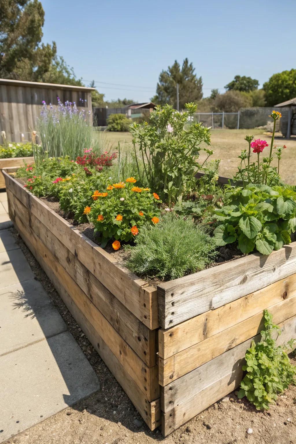 Country-style elevated gardens introduce both panache and utility to limited zones.