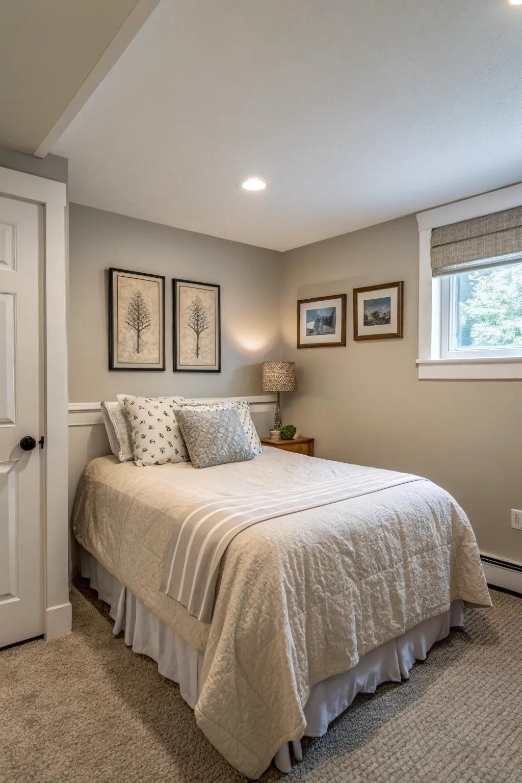 Neutral tones create an airy and spacious feel.