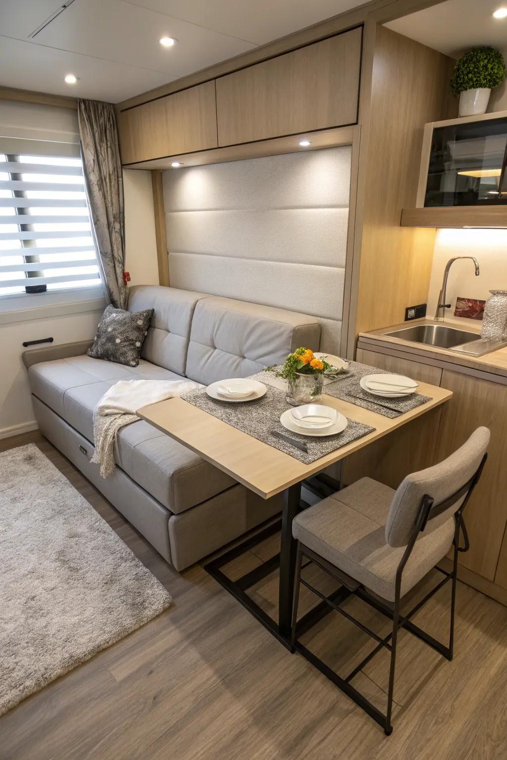 Versatile furnishings: the ultimate solution for maximizing space in small rooms.