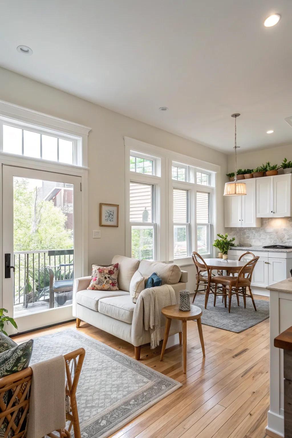 Open designs bring together a seamless and roomy vibe in small homes.