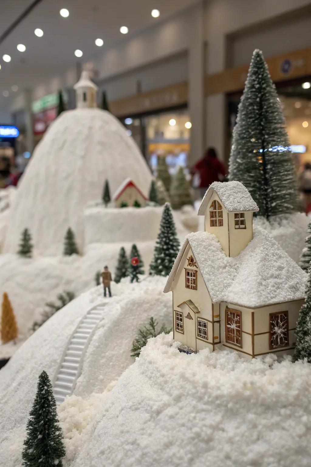 Elevate sections of your village for a more captivating winter landscape.