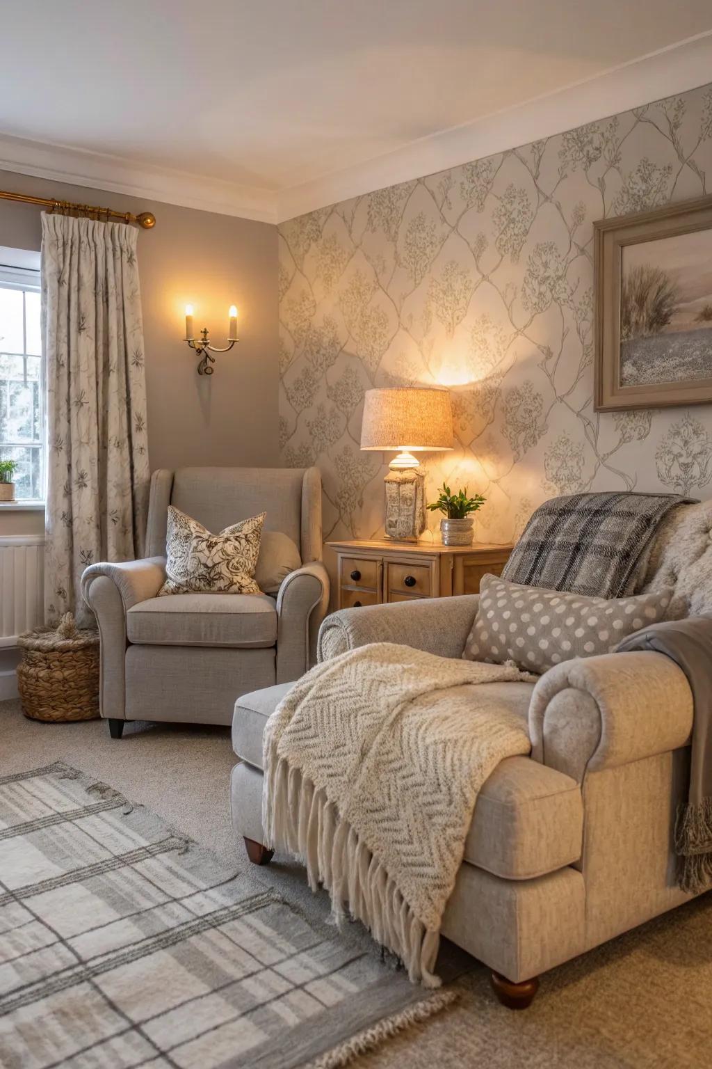 Neutral tones set a tranquil and balanced mood.