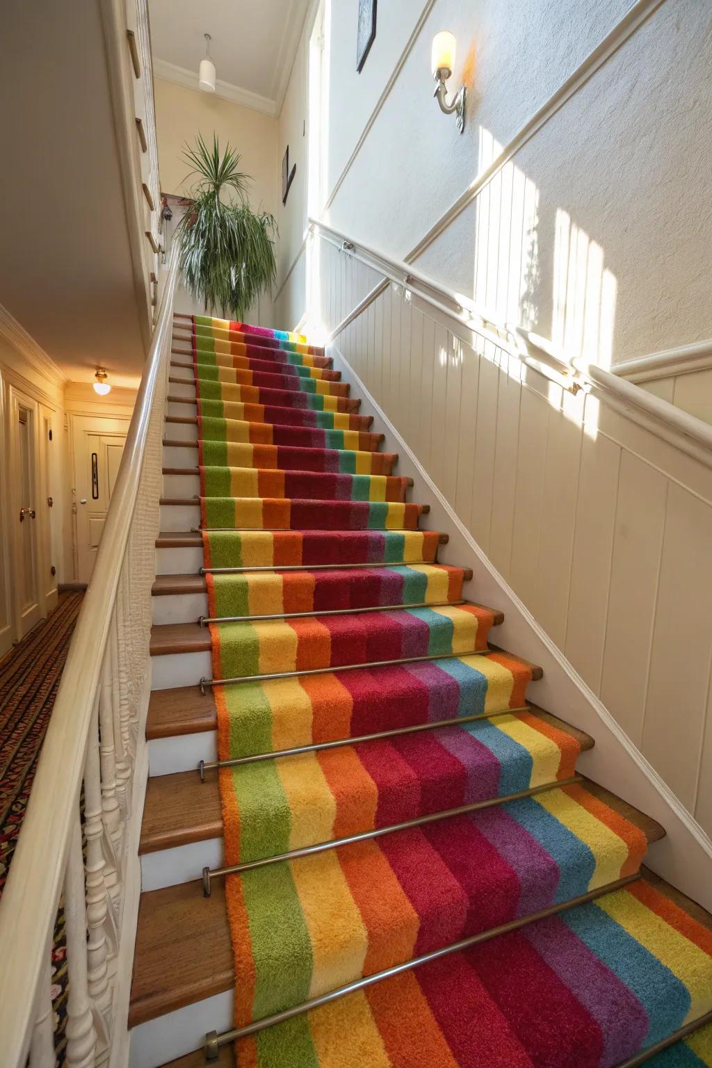 Radiant carpet runners marry style with comfort beautifully.