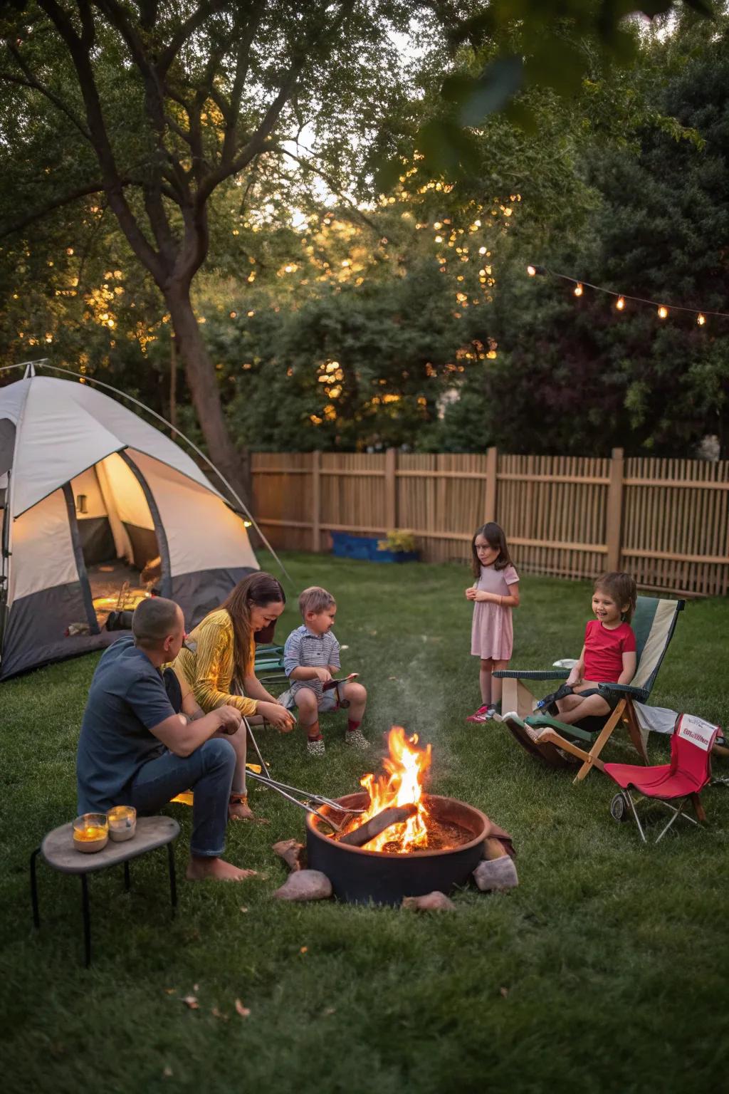 Design a thrilling camping adventure right in your own backyard.