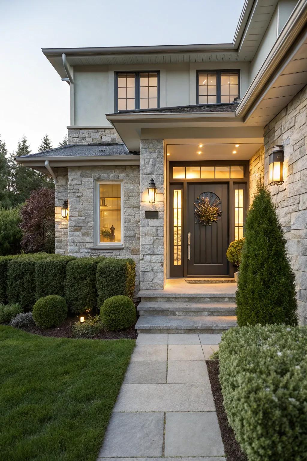 Stone borders bring richness and refinement to any doorway.