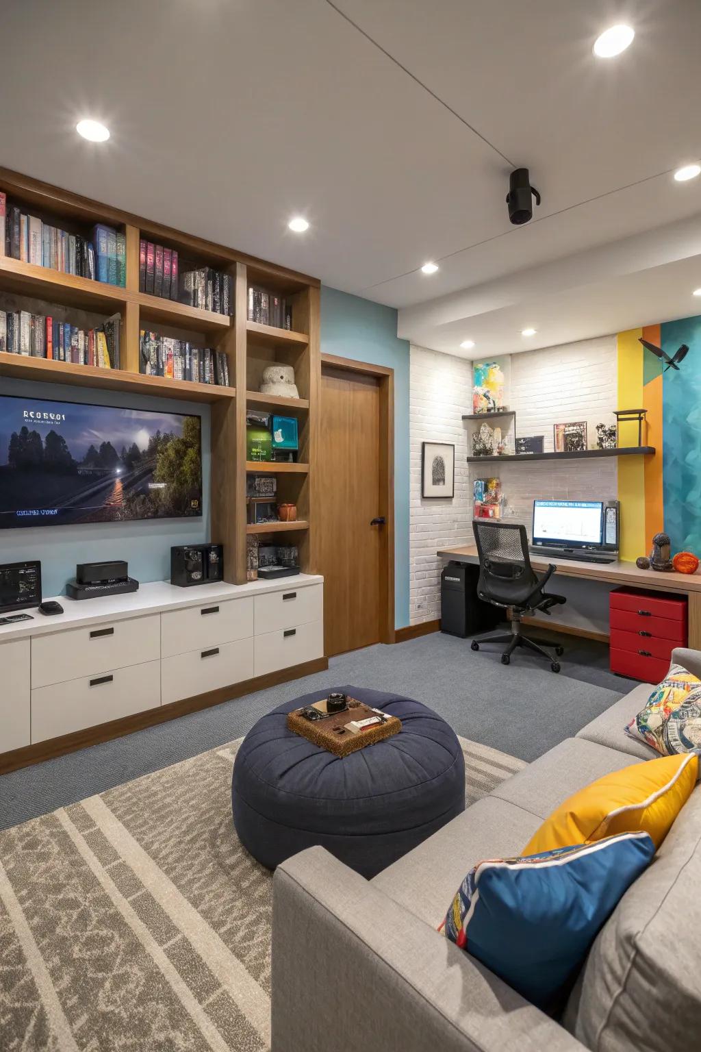 A versatile game room ready to adapt to any activity.