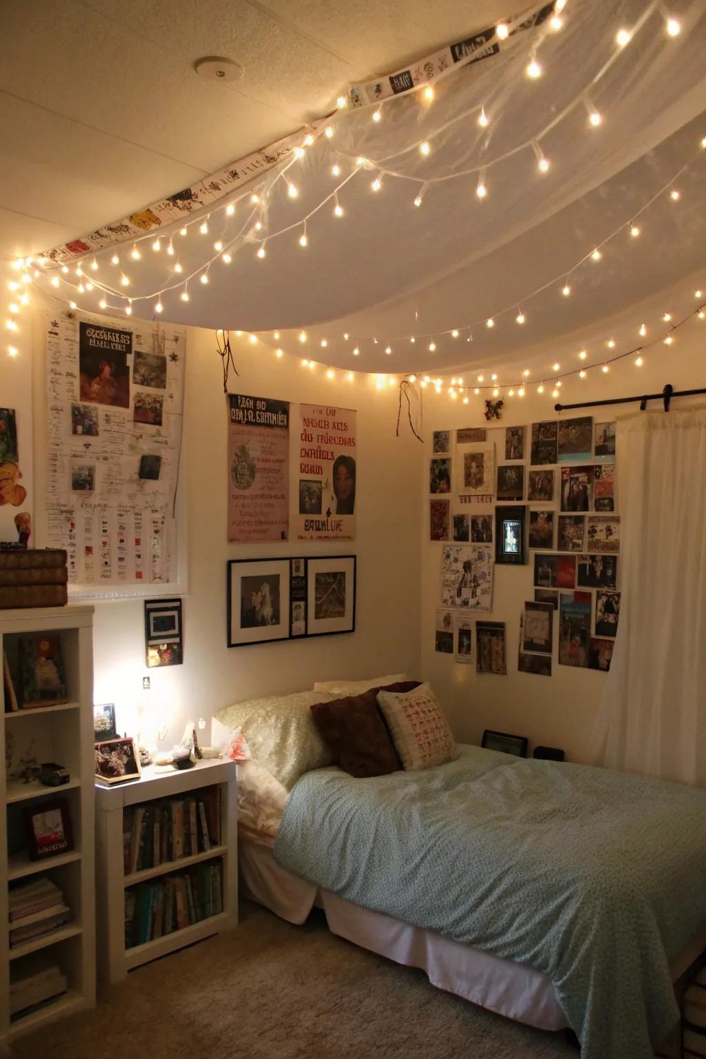 Twinkle lights bring a magical radiance to any teen room.