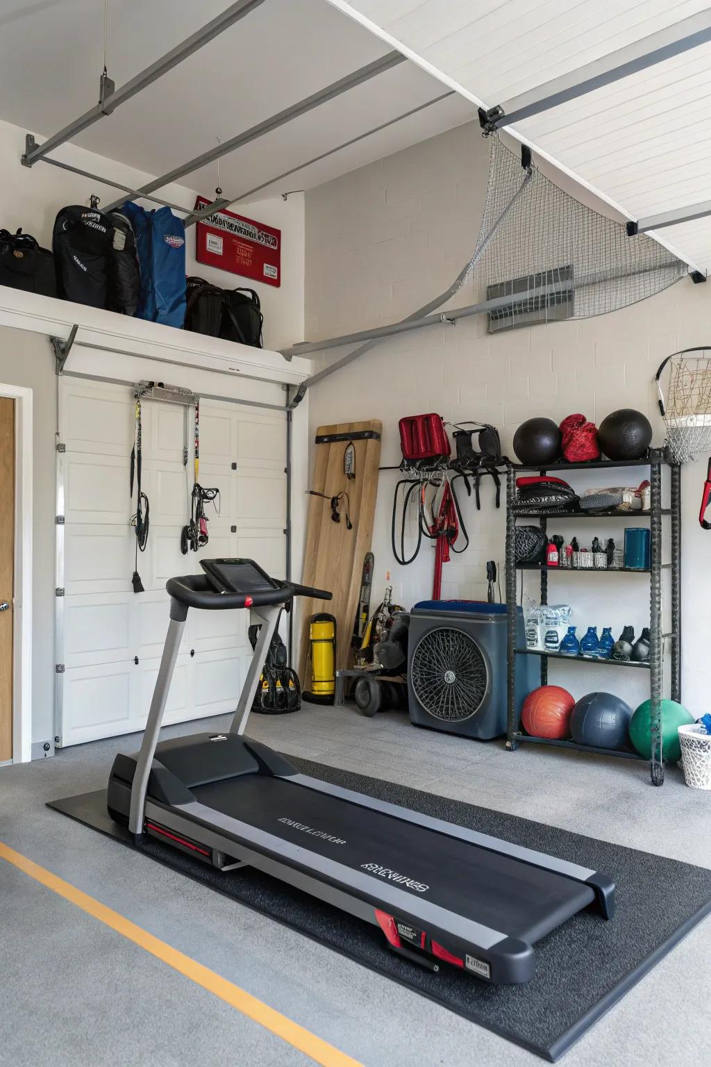 Make the most of your garage space with calculated placement of equipment.