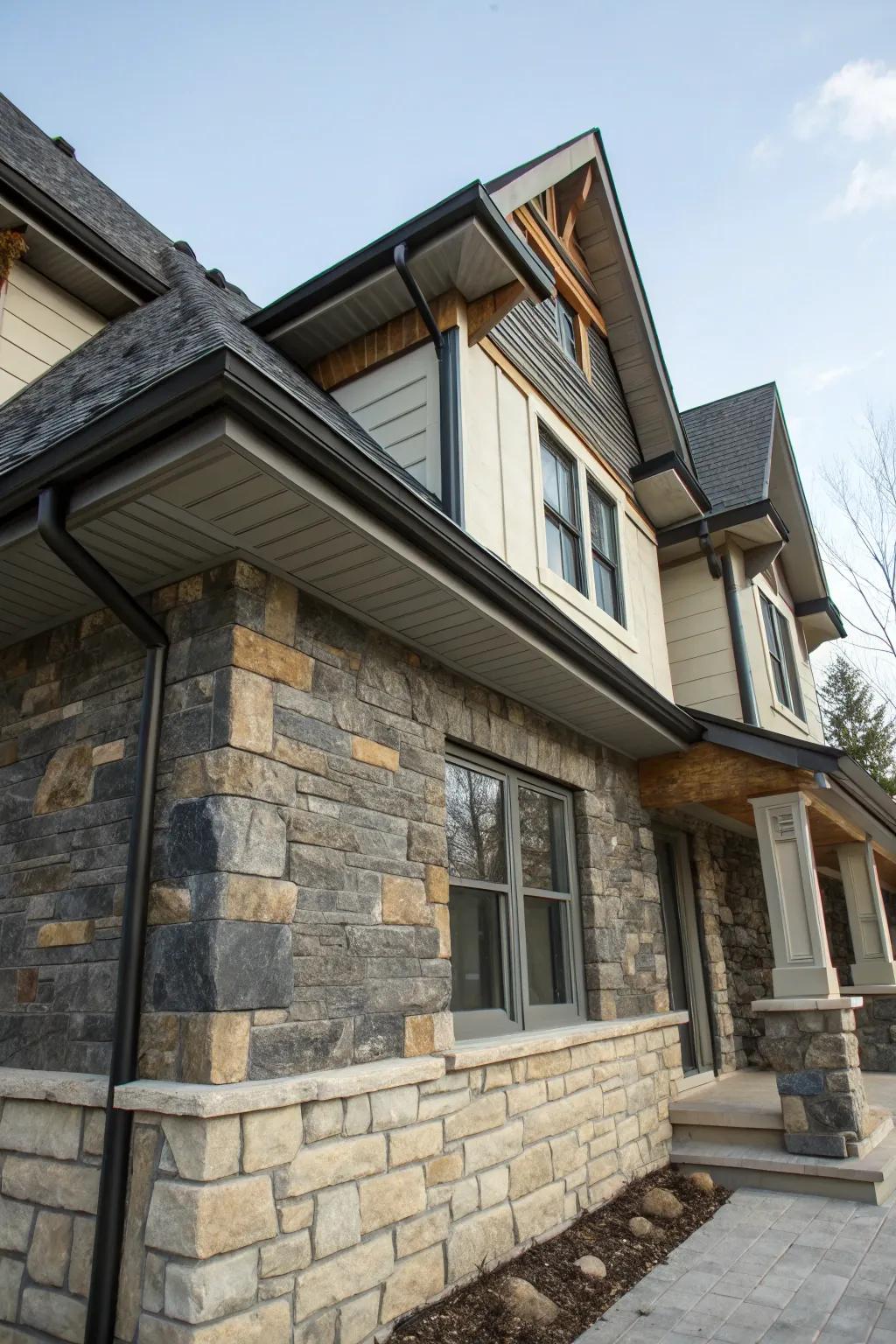 Infuse your home's foundation with the enduring charm of ornamental stone underpinning.