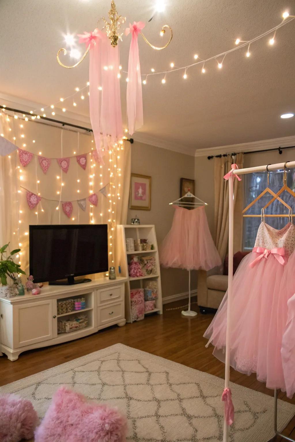 Transform your space into a ballet dreamland with pink tutus and delicate ribbons.