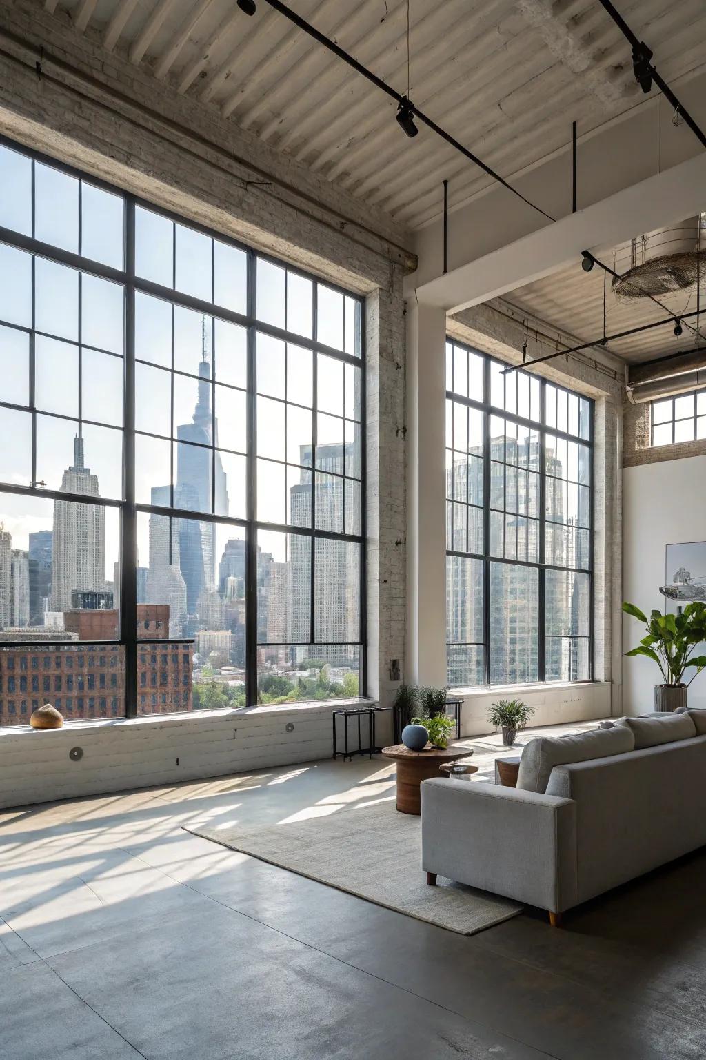 Open floor plans and ample light are hallmarks of the urban aesthetic.