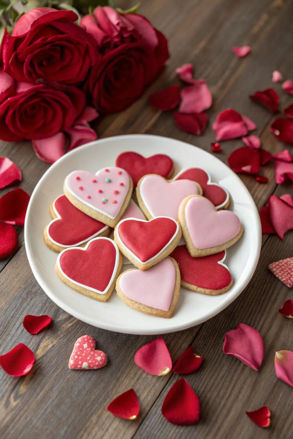 Classic heart cookies, tenderly embellished.