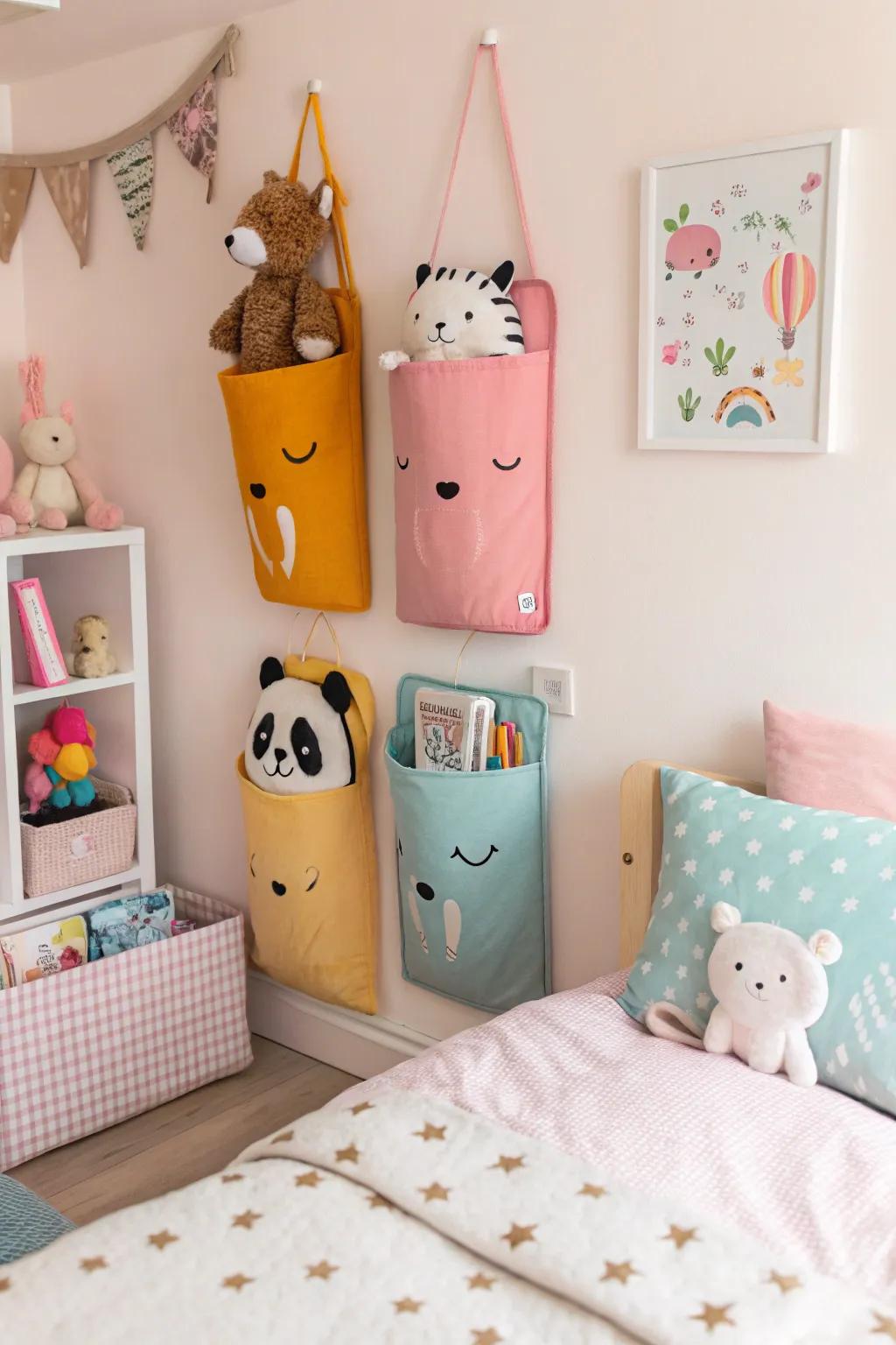 Critter-inspired wall nooks designed to elicit a vibrant and fanciful ambiance.