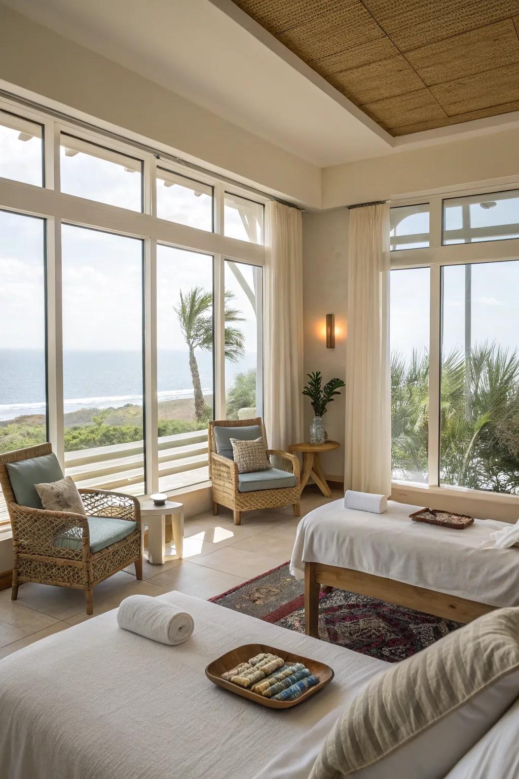 Bathe in sunlight: A wellness room designed to bring the outdoors in.