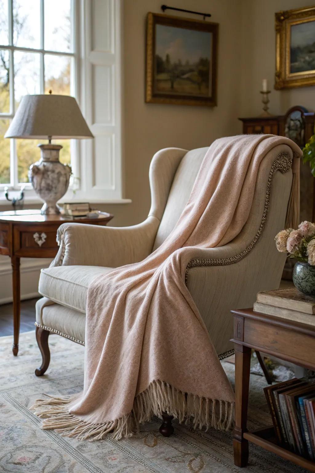 A sprinkle of comfort and elegance for her treasured chair.