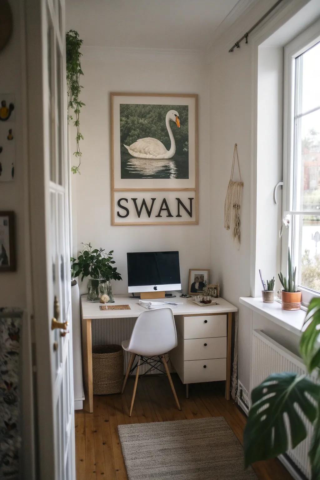 Creature-inspired letter art offers an enchanting touch to your interior design.