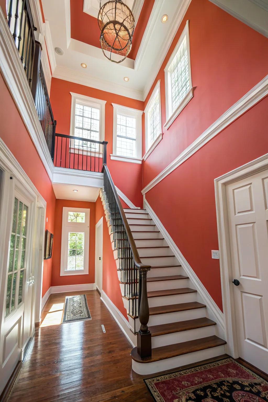 Daring palette options fashion a memorable and dynamic entryway.
