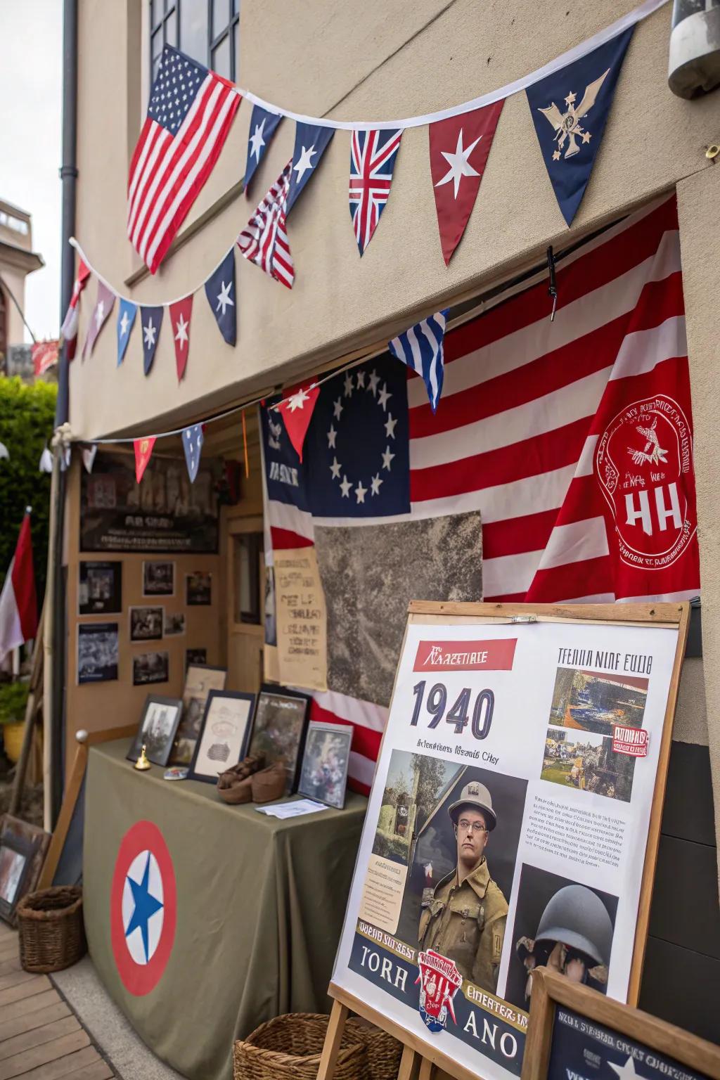 Use authentic wartime advertising elements to enhance your decor.