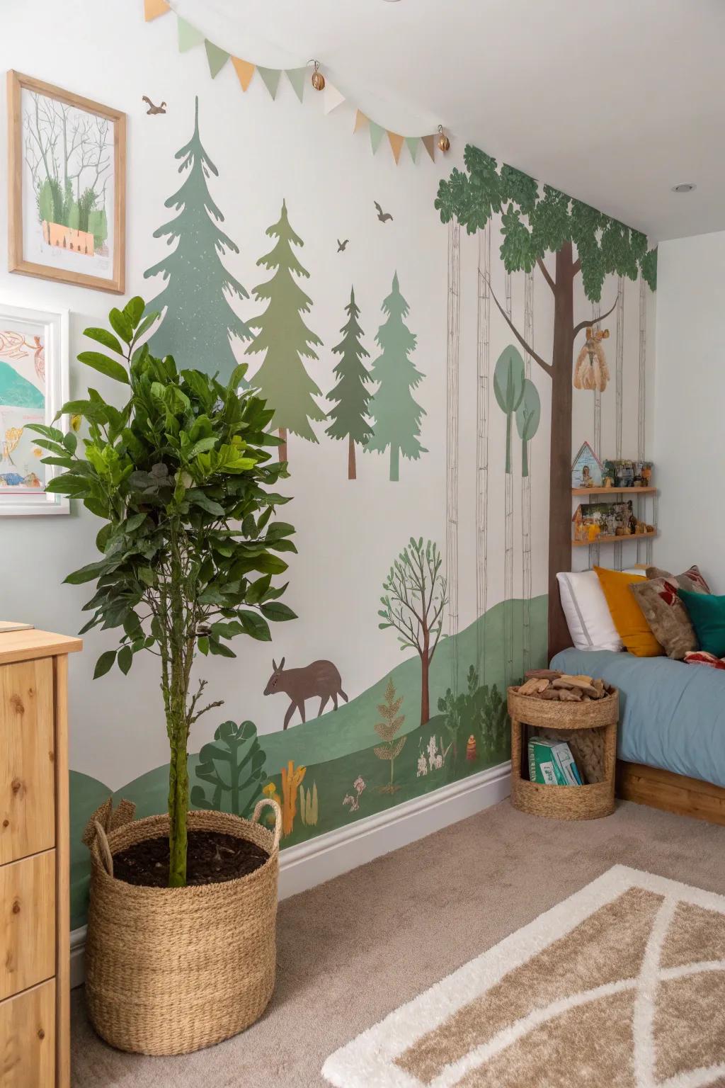 Outdoor-themed elements bring tranquility and charm.
