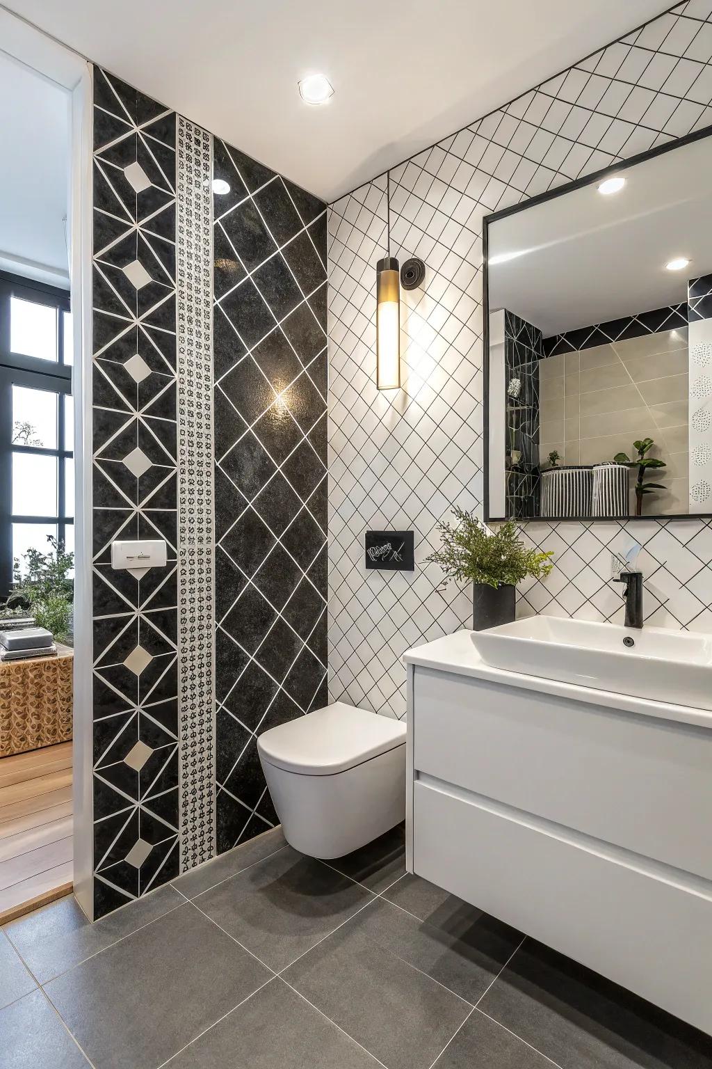 Black and white contrast offers timeless elegance.