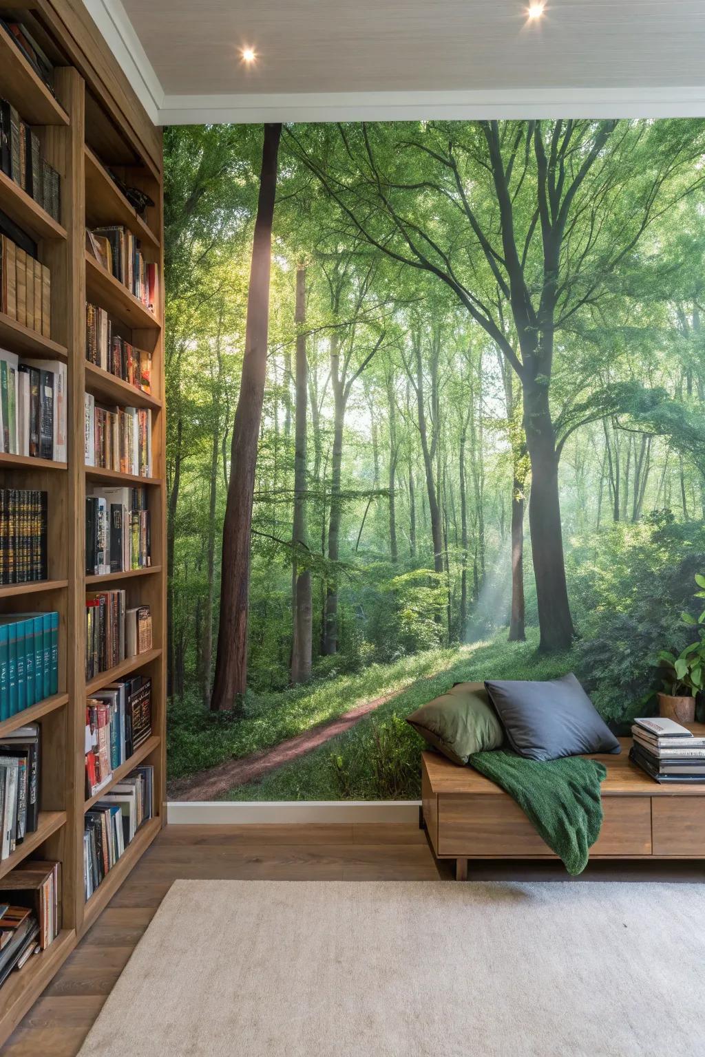 Bring the tranquility of the outdoors inside with stunning nature murals.