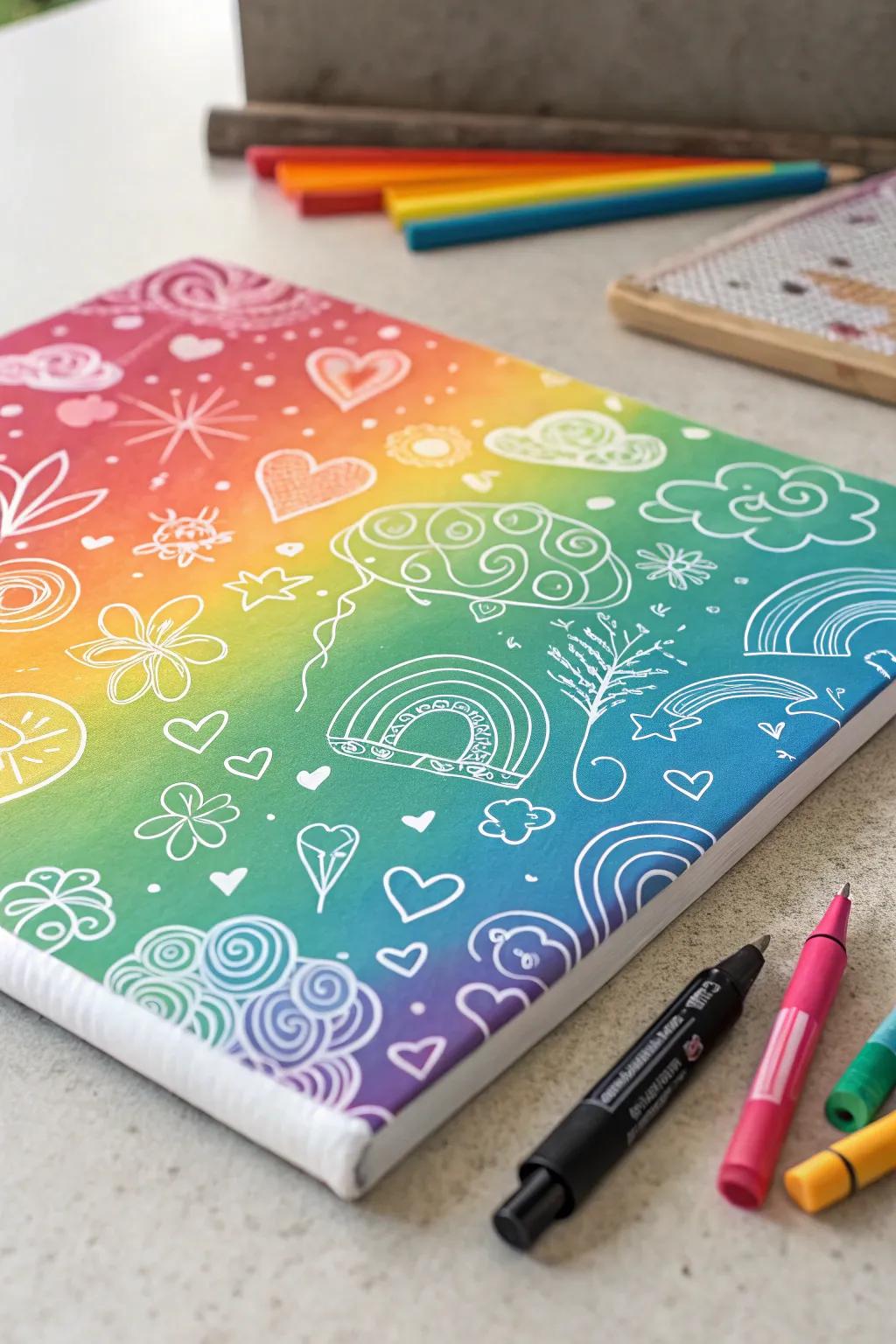 Add a whimsical touch with playful doodles on your art.