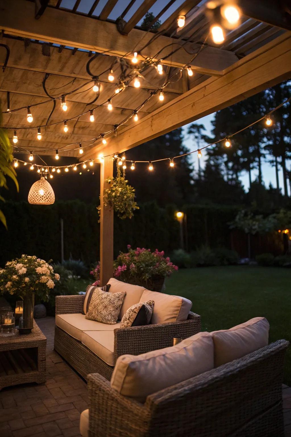 Strand lamps introduce a captivating radiance to your patio.