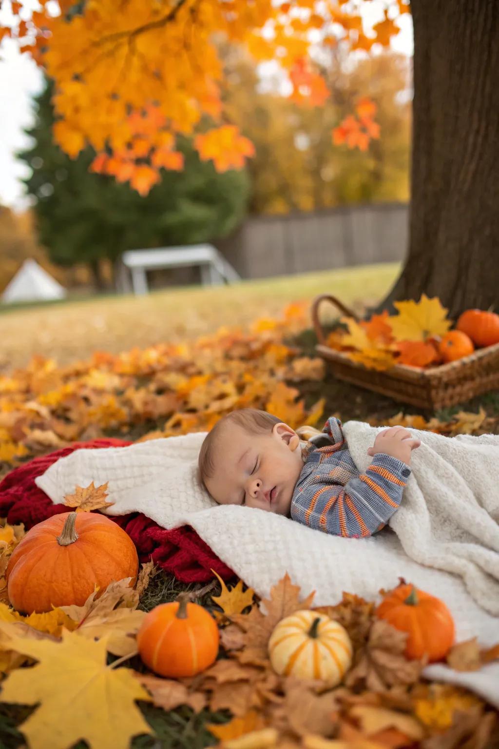 Nature's bounty introduces organic elegance to baby pictures.
