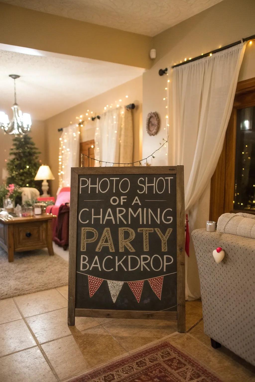 Express creativity with a customizable chalkboard backdrop.