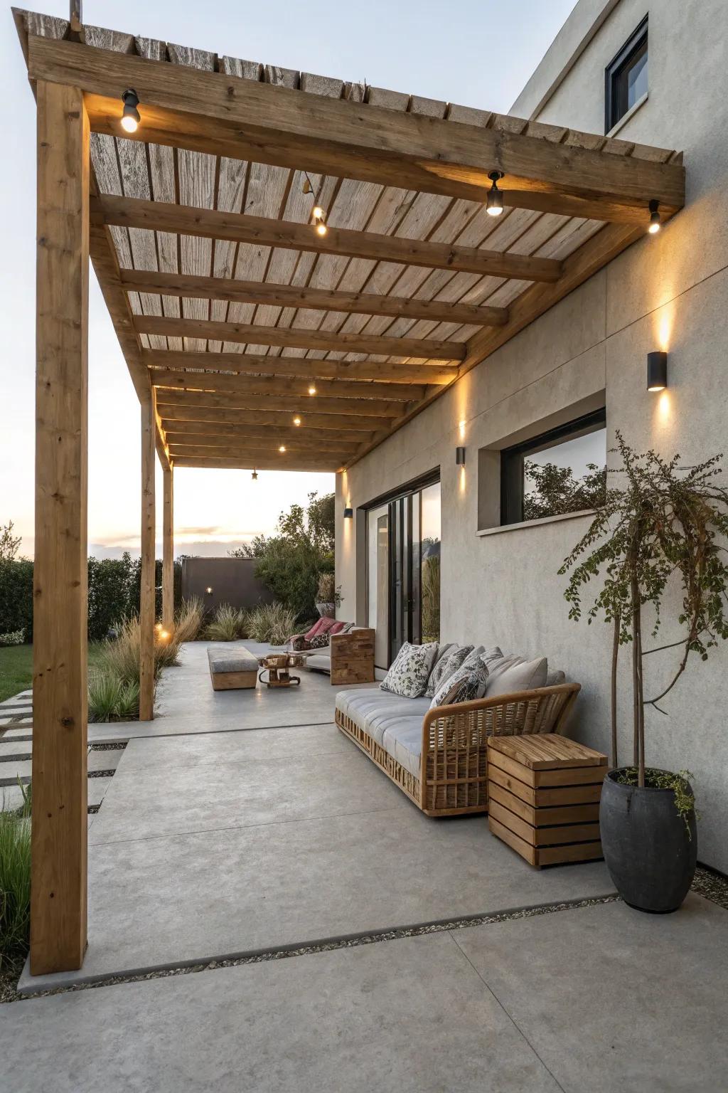 A garden archway can offer much-needed shade and a touch of elegance.