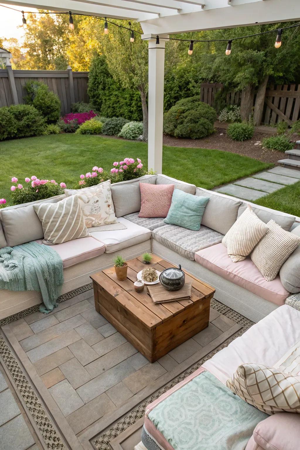 A secluded nook crafts an intimate backdrop on your patio.