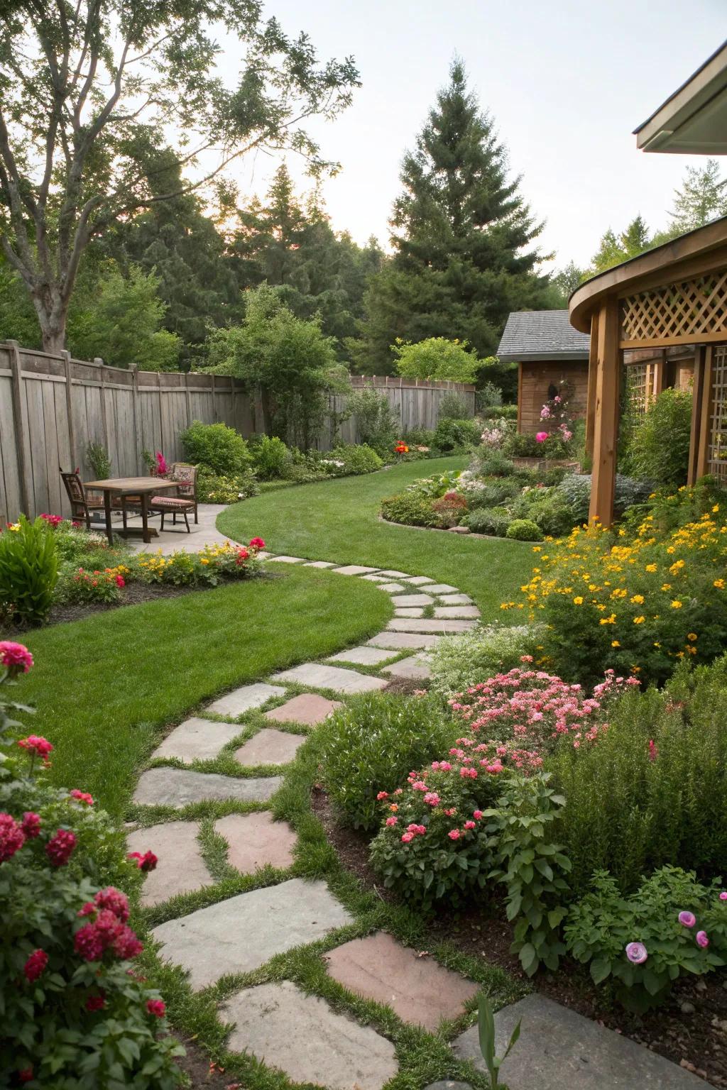 Guide your journey with simple stone trails.