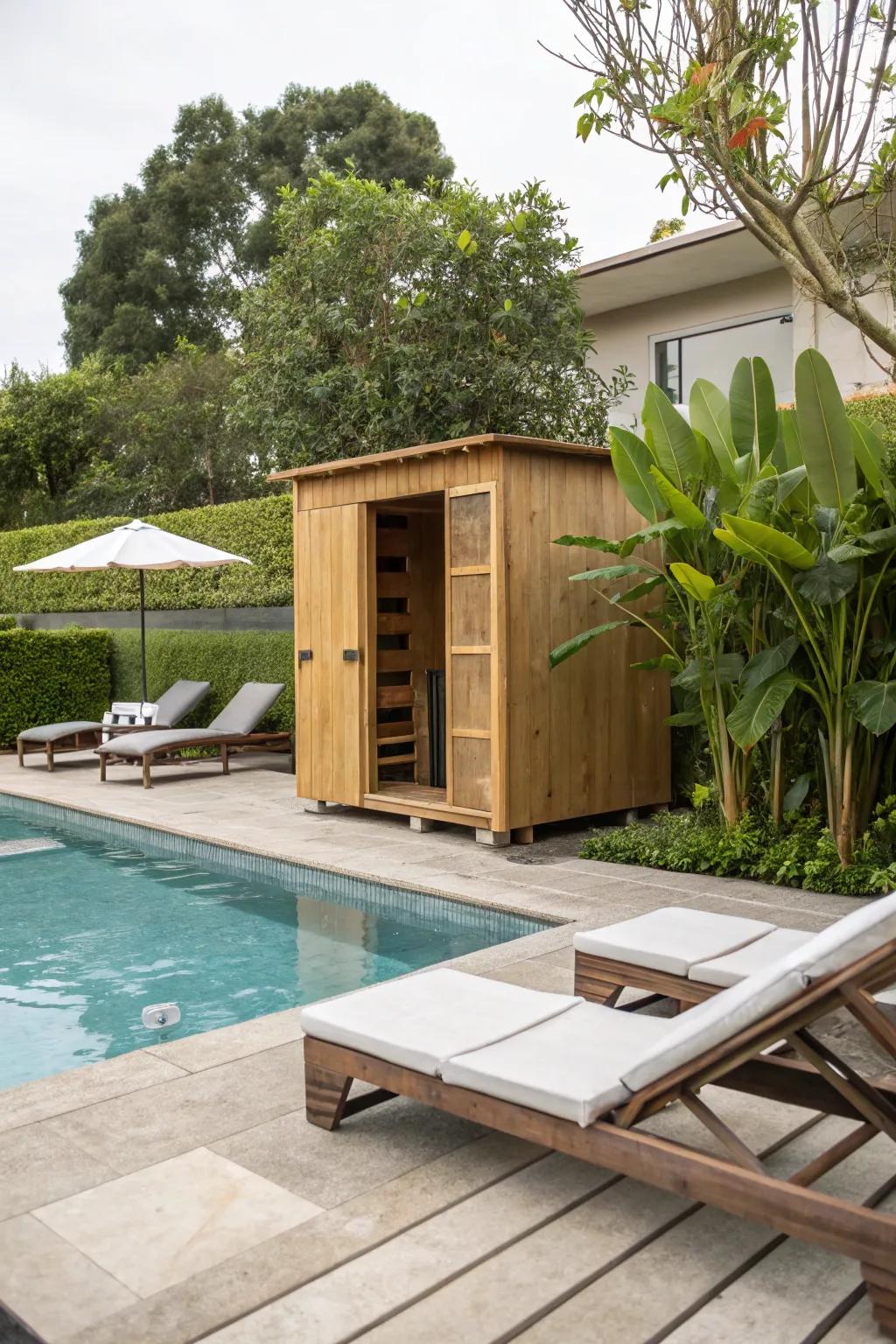 A poolside heaven for supreme leisure.