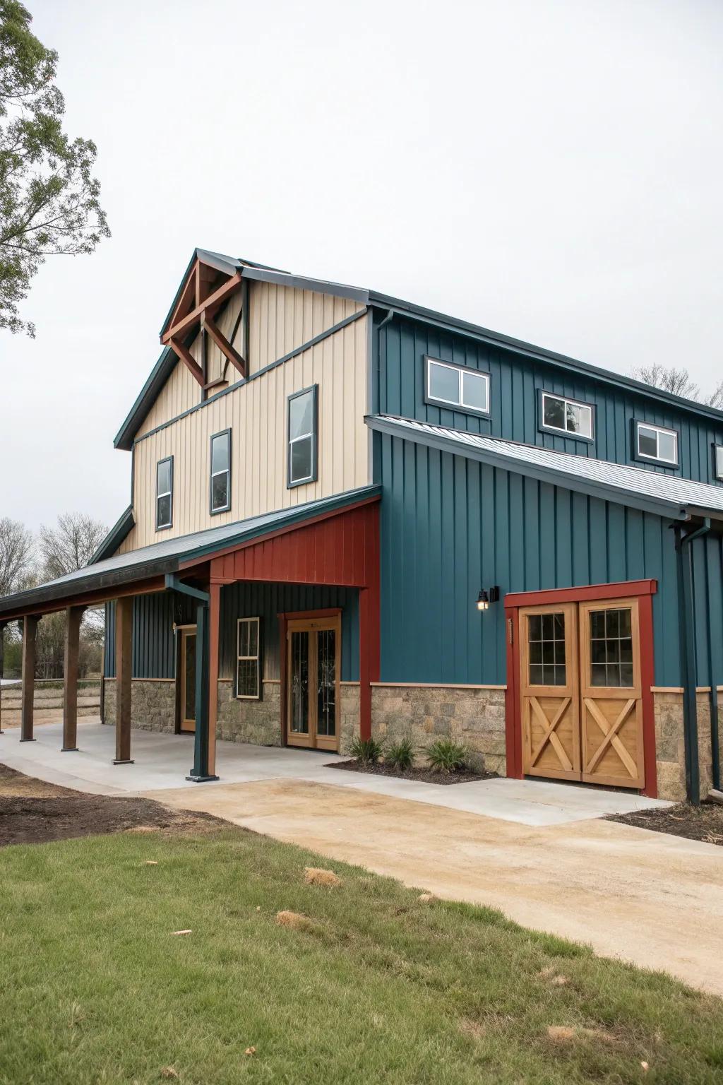 A two-tone exterior adds depth and visual interest.