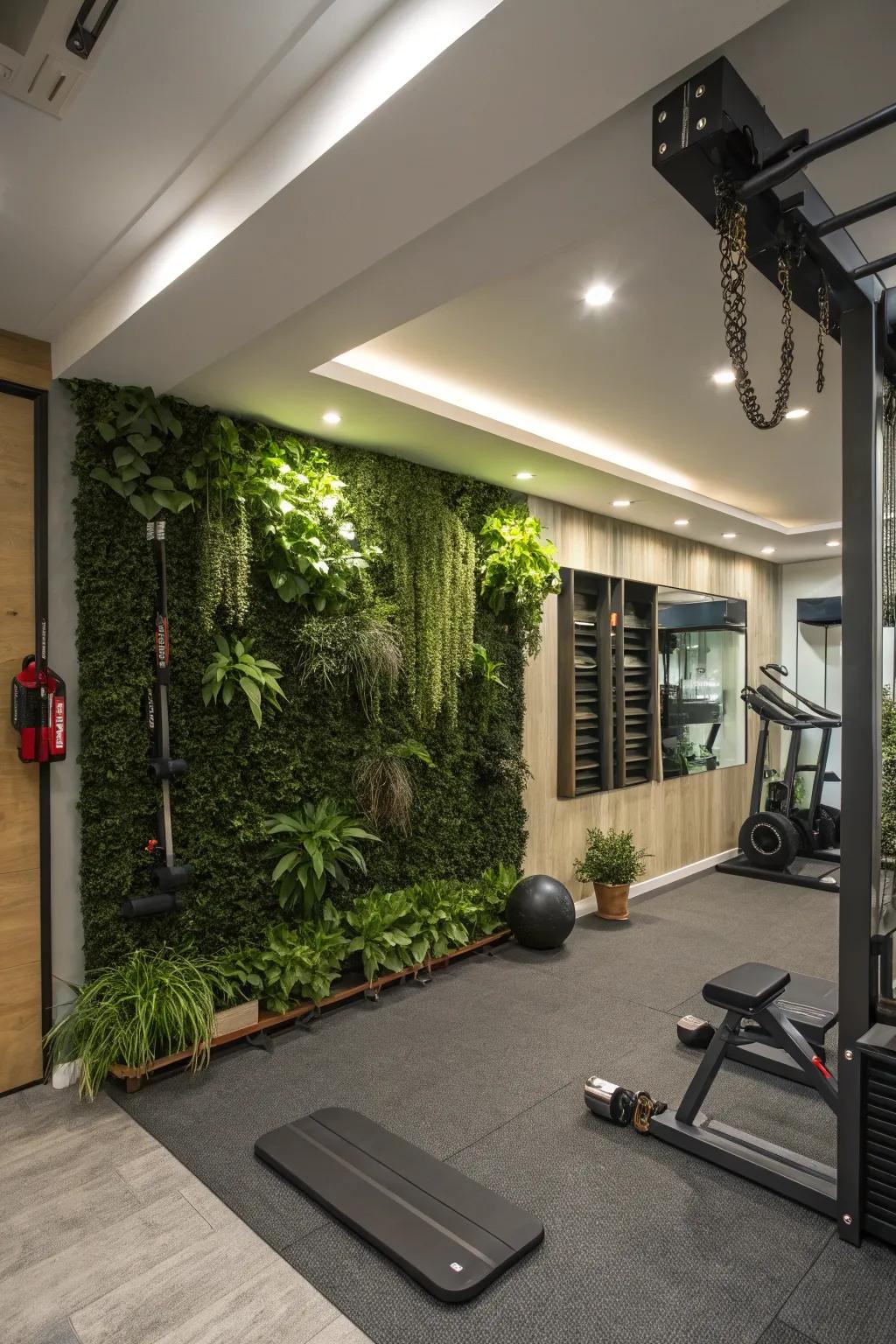 Greenery can invigorate your gym environment.
