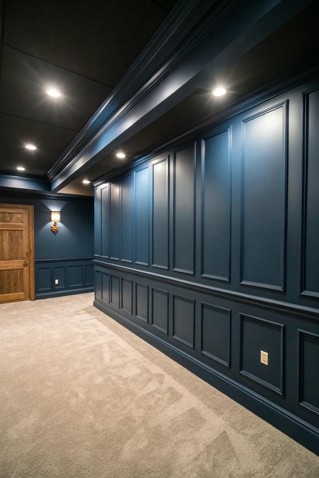 MDF panels provide an elegant and budget-friendly option for basement decor.