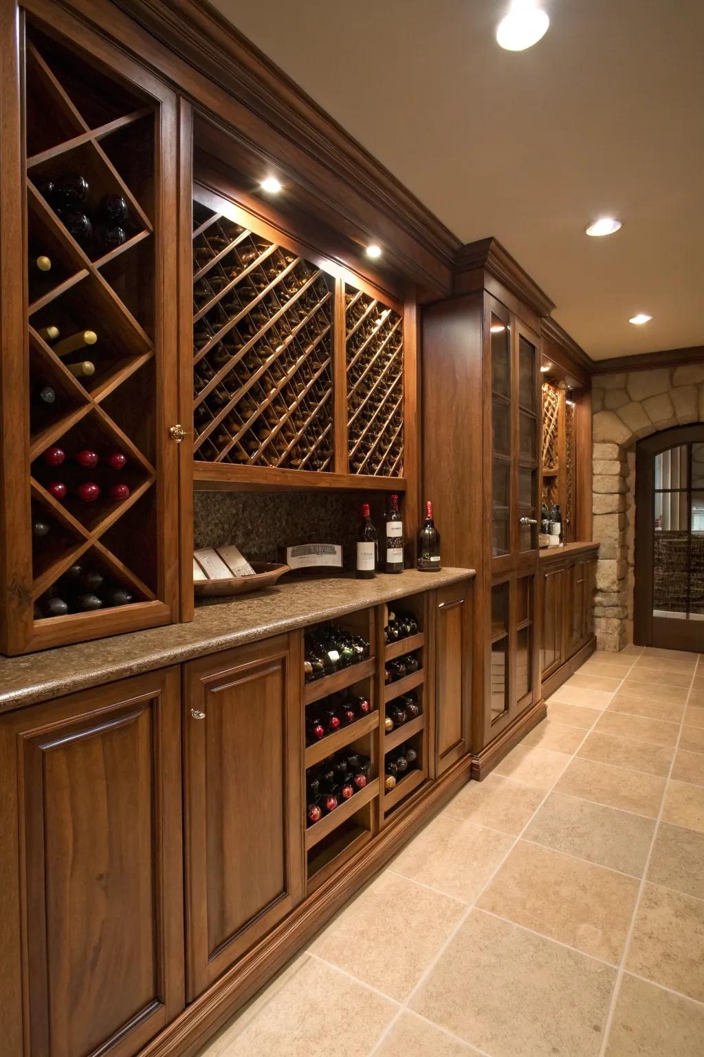 Custom cabinets provide style and tailored functionality.