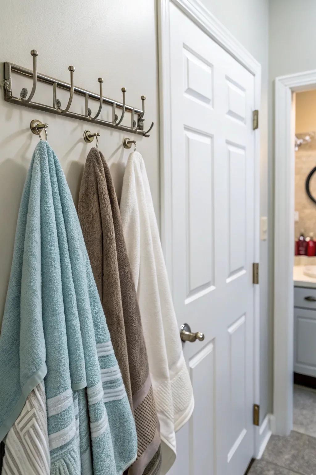Door-top pegs present a renter-friendly answer.
