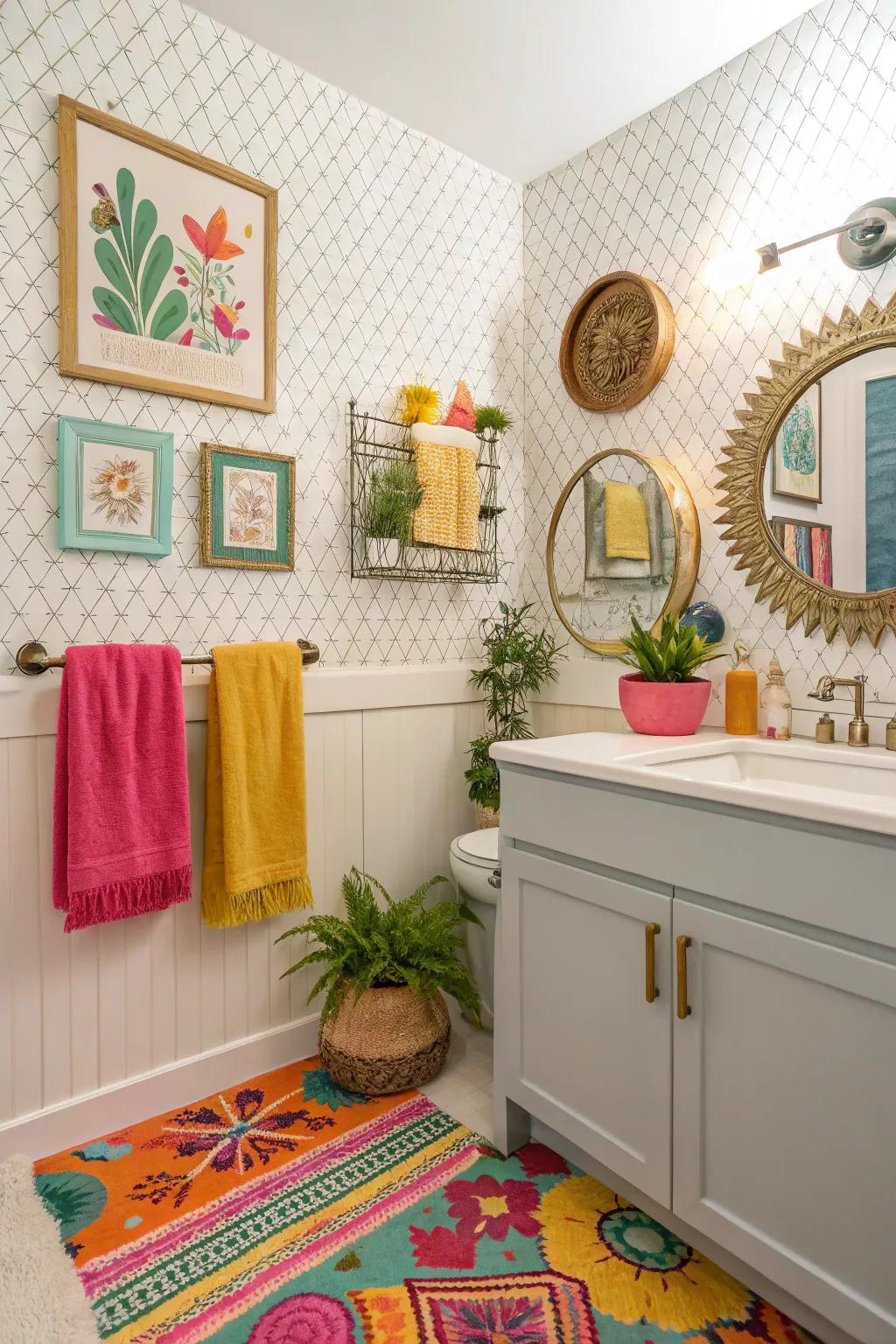 Showcase personalized style through patterned paper with decor.