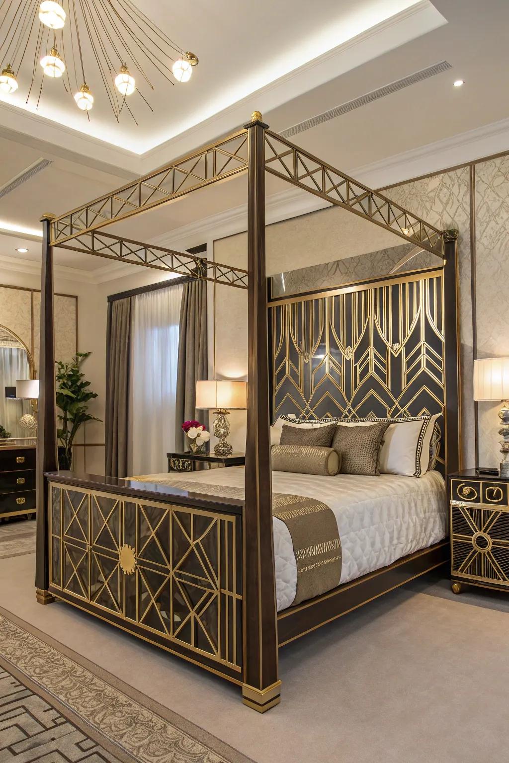 An Roaring Twenties bed frame brings timeless classiness to any space.