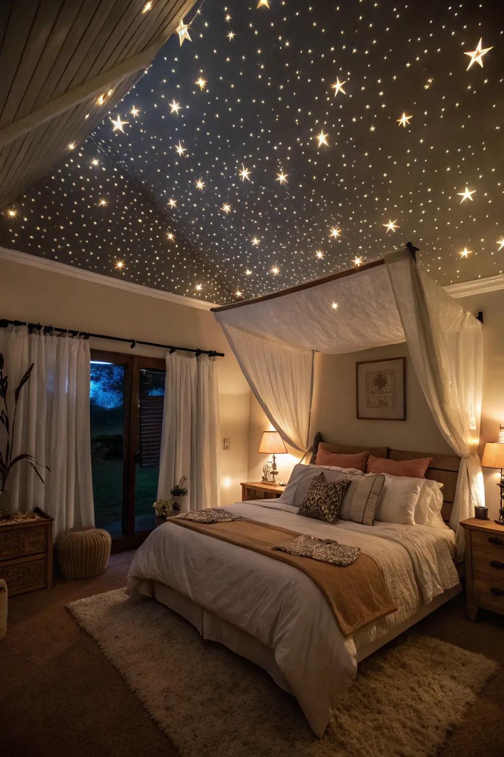 Conjure magic with a starry night ceiling.