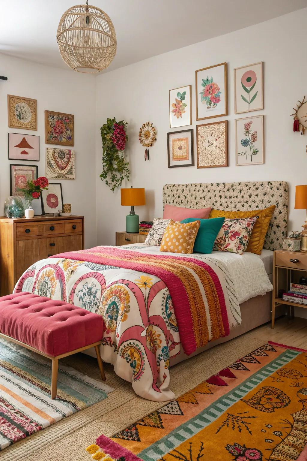 Eclectic decor introduces personality and charm to your bedroom.