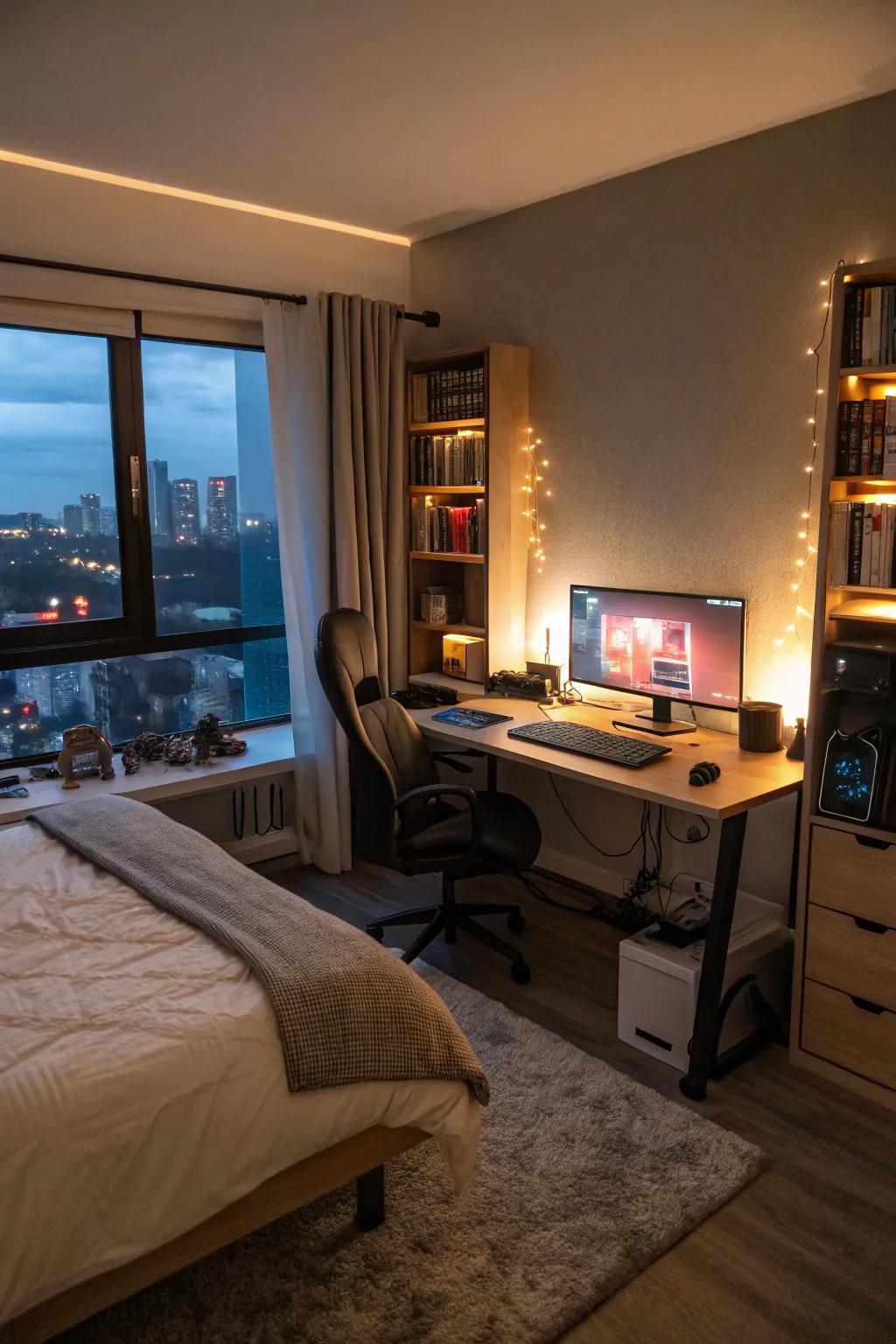 Surrounding illumination sets the mood for gaming.