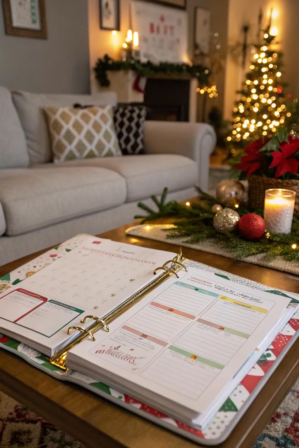Holiday binder to plan stress-free events.