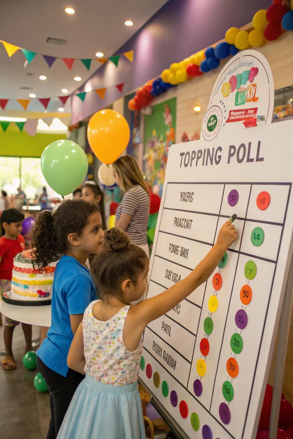 A topping poll engages guests in a fun way.