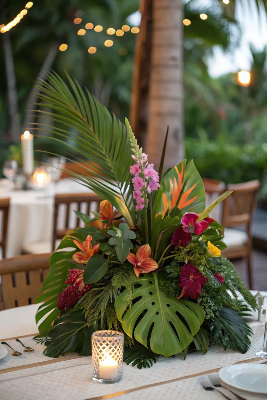 Transport a piece of paradise to your table through a tropical motif.