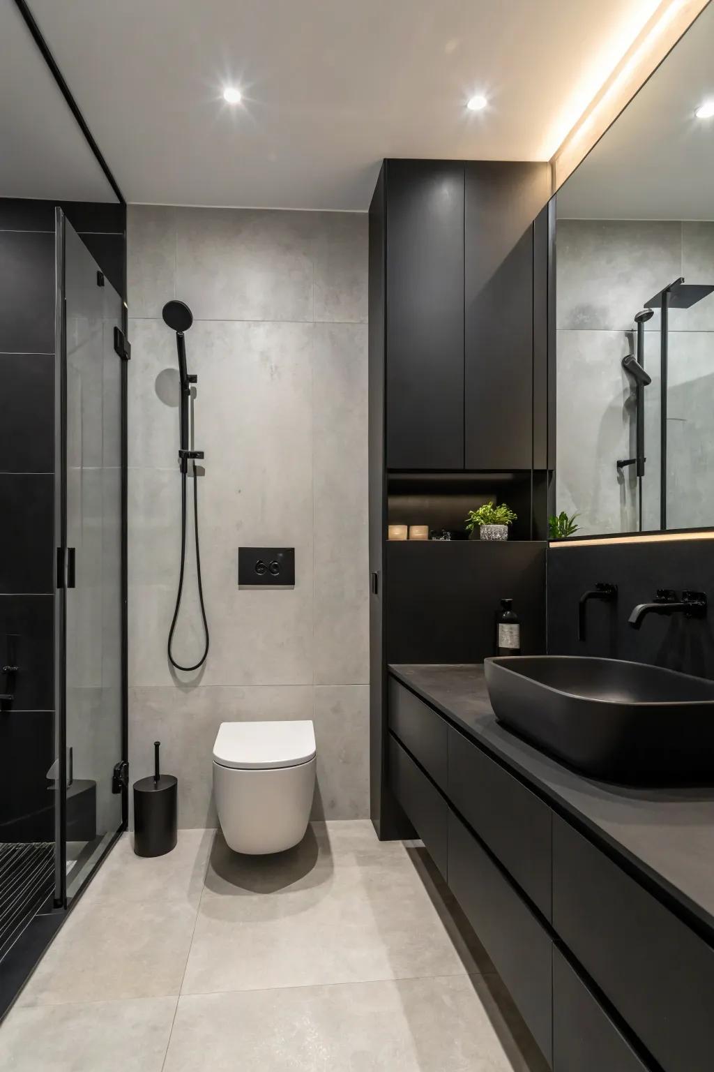 Smooth ebony finishes offer a streamlined and modern impression.