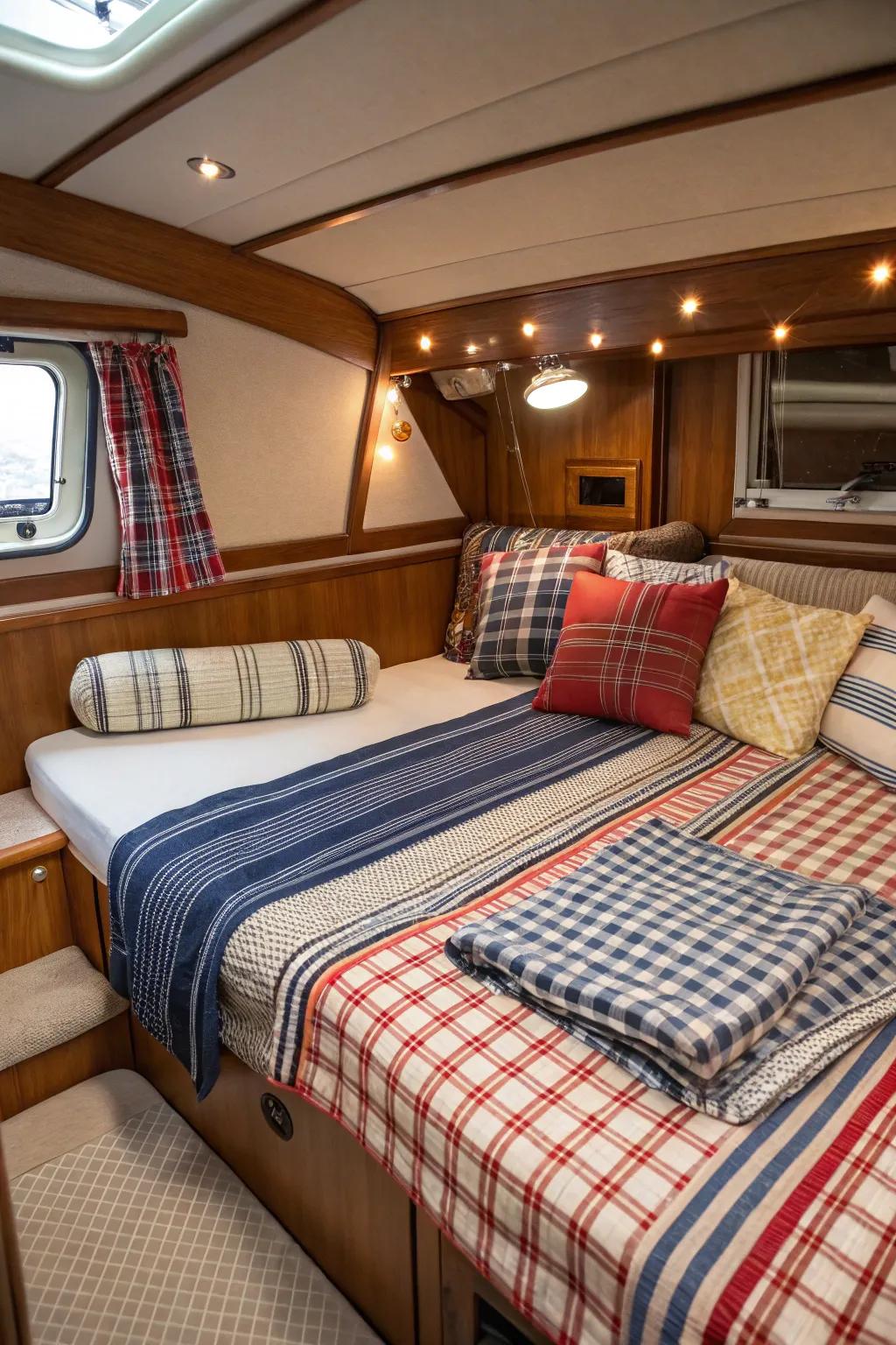 Patterned fabrics add visual interest to your space.