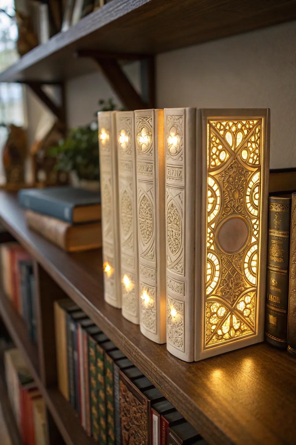 Enchanting book lamps bring a creative twist to d&eacute;cor.